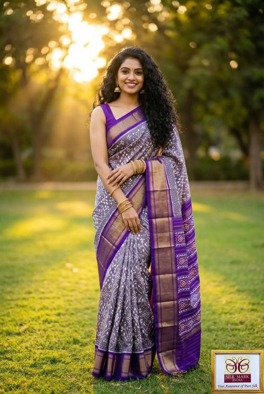 Pochampally Designer Printed & Dola Silk Fabric Saree