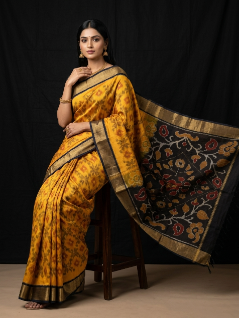 Multicolor Dola Silk Saree With Unstitched Blouse Piece For Women